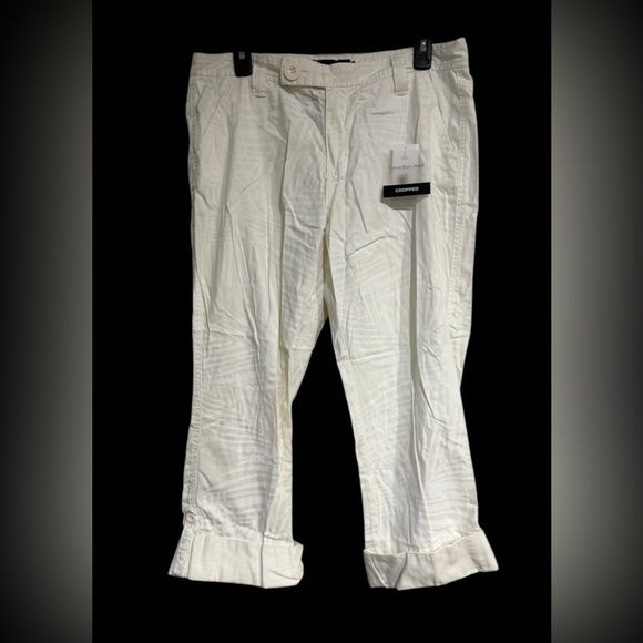 Calvin Klein Jeans Denim - Calvin Klein Cream Animal Print Cropped Jeans Sz(12)
